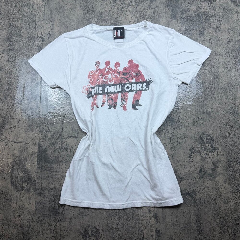 Y2K The New Cars Womens Rock Back T-Shirt Giant Tag Size Small